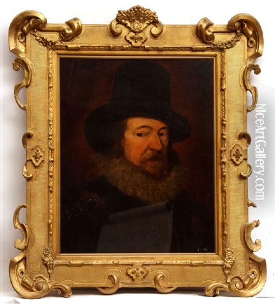 Portrait Of Sir Francis Bacon Oil Painting - John Crome the Elder