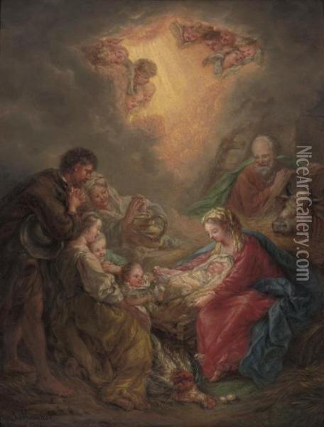 The Adoration Of The Shepherds Oil Painting - Louis Gauffier