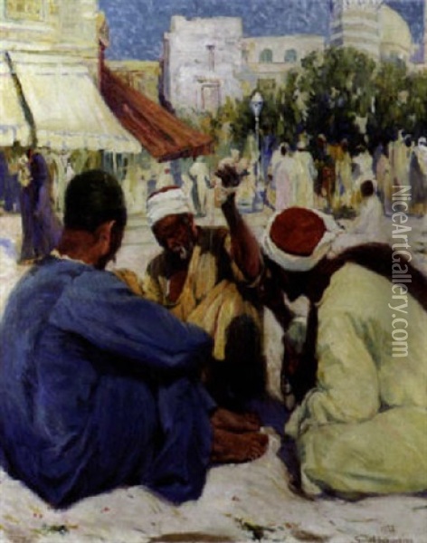 Marche Au Caire Oil Painting - Sarkis Katchadourian