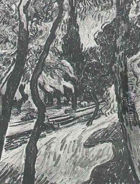 Trees In The Garden Of Saint Paul Hospital III Oil Painting - Vincent Van Gogh