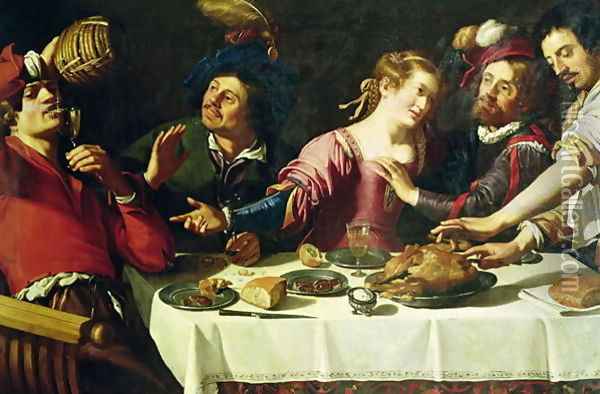 The Meal Oil Painting - Theodoor Rombouts
