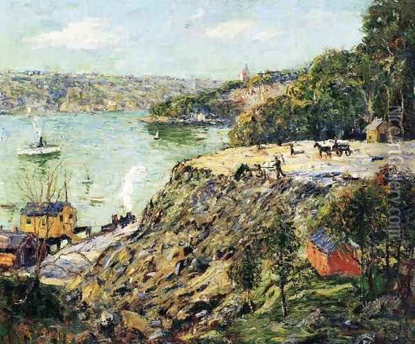 Across the River, New York Oil Painting - Ernest Lawson