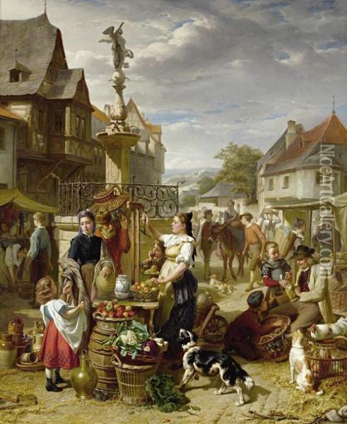 Market Day Oil Painting - Theodore Gerard