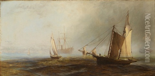 Off Cape Cod Oil Painting - Arthur Quartley