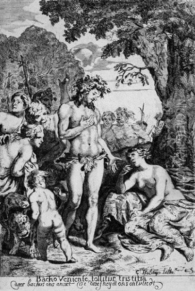 Bacchus Und Sein Gefolge Trosten Ariadne Oil Painting - Pieter The Elder Holsteyn