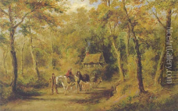 Homeward, Near Tonbridge Oil Painting - Henry (Sr.) Earp