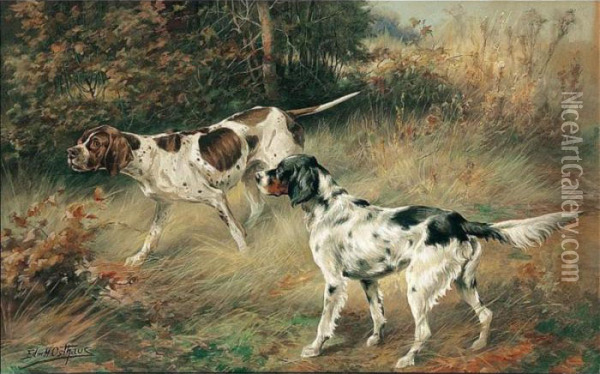 Pointers Oil Painting - Edmund Henry Osthaus
