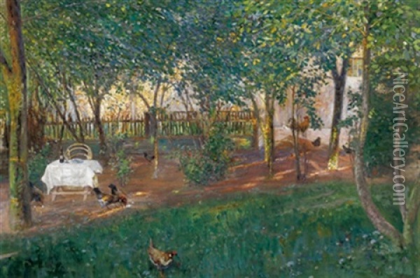 Sonnendurchfluteter Garten Oil Painting - Max Uth