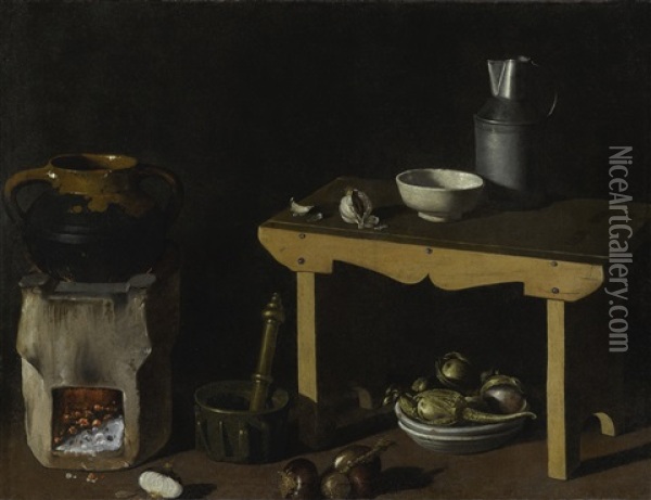 Kitchen Still Life Oil Painting - Diego Velazquez