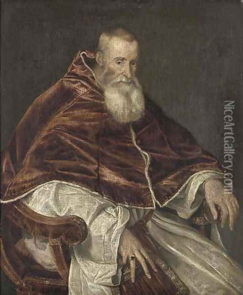 Portrait of Pope Paul III Oil Painting - Tiziano Vecellio (Titian)