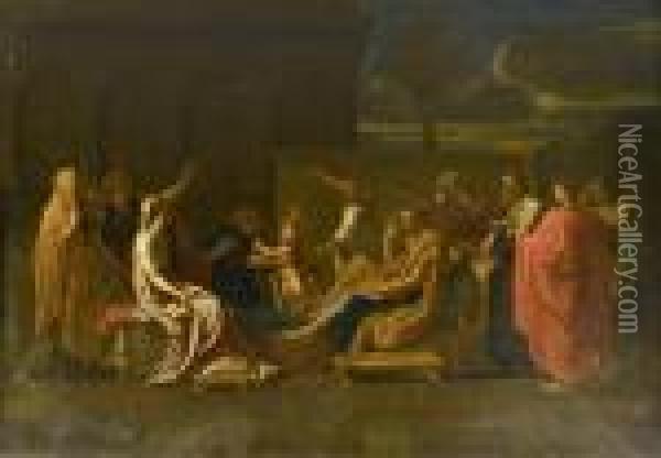 Moses Tramples On The Pharaoh's Crown Oil Painting - Nicolas Poussin