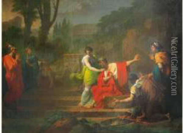 OEdipe A Colone Oil Painting - Jean-Francois Pierre Peyron