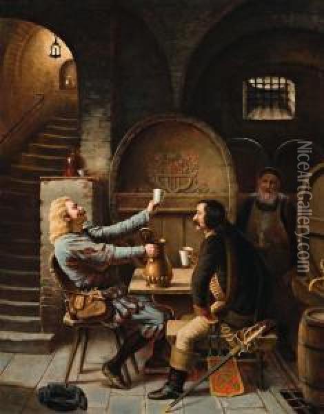 In Cellar Cool Oil Painting - Louis Tannert