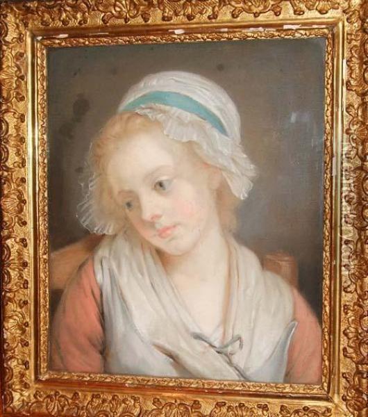 Jeune Fille Au Bonnet Blanc Oil Painting - Jean Baptiste Greuze