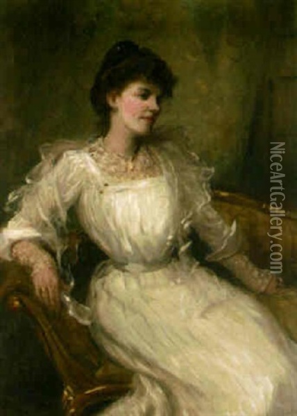 Portrait Of A Lady Oil Painting - Arthur John Black