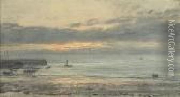 Before Sunrise, Scarborough - Low Water Oil Painting - Henry Moore