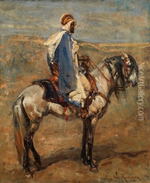 Cavalier A La Cape Bleue Oil Painting - Henri Emilien Rousseau