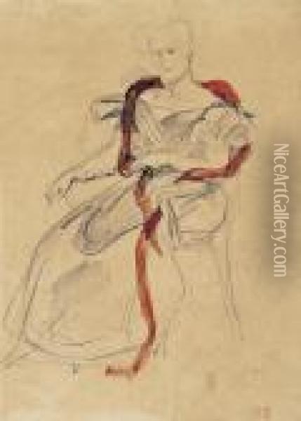 Study For A Portrait Of Madame Guizot Oil Painting - Eugene Delacroix