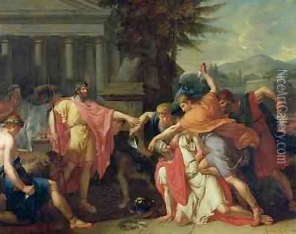 The Death of Tatius Oil Painting - Anne-Louis Girodet de Roucy-Triosson