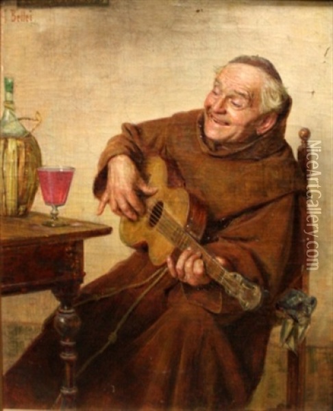 Singing Monk Oil Painting - Gaetano Bellei