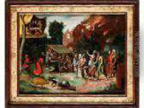 Versuchung Des Heiligen Antonius Oil Painting - Pieter van der Heyden