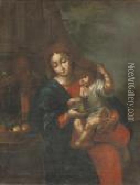 The Rest On The Flight Into Egypt Oil Painting - Annibale Carracci