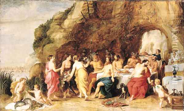 The Feast of Achelous Oil Painting - Adriaan van Stalbemt