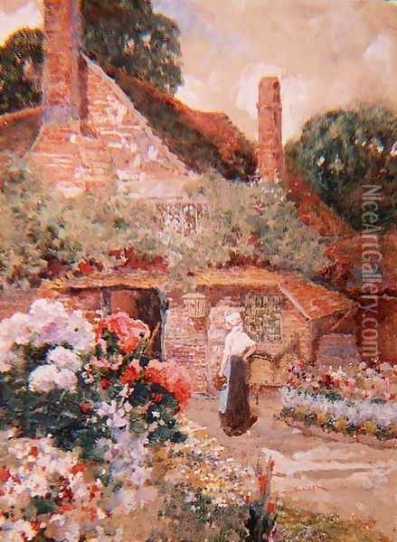 A Kentish Cottage, near Edenbridge Oil Painting - David Woodlock
