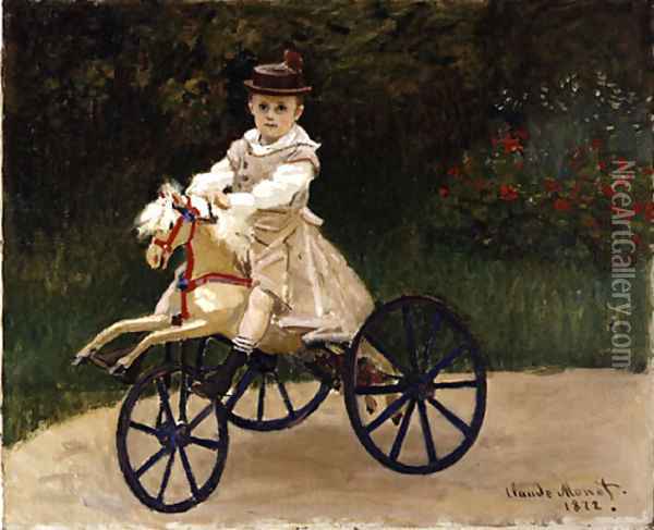 Jean Monet on His Hobby Horse 1872 Oil Painting - Claude Oscar Monet