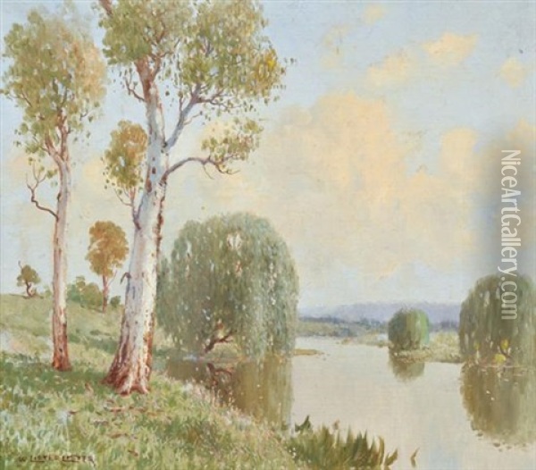 Guydir River, Near Yarrowick, New England (nsw) Oil Painting - William Lister-Lister