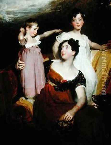 Lydia d 1858 Lady Acland, and her Children Oil Painting - Sir Thomas Lawrence