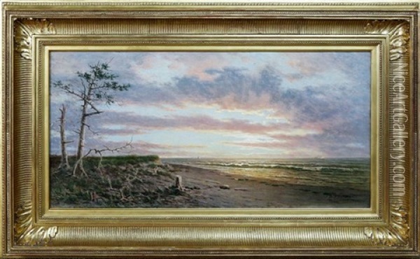 Atlantic City Coastline Oil Painting - Frederick Debourg Richards