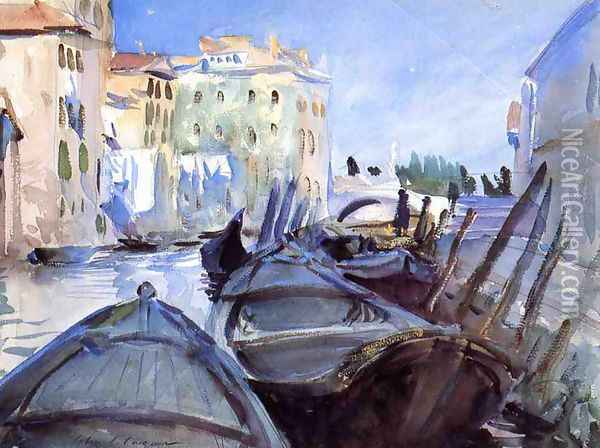 Venetian Canal Scene Oil Painting - John Singer Sargent