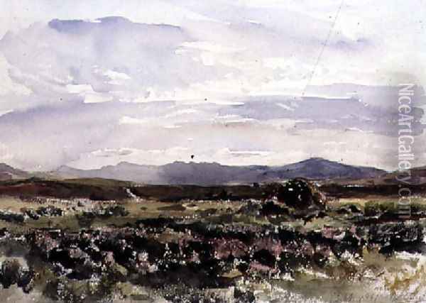 On the Hills, Dolwyddelan, North Wales Oil Painting - Thomas Collier