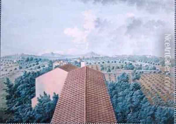 View of M Reverdits Garden from the Belvedere near Toulon Oil Painting - Zacharie-Felix Doument