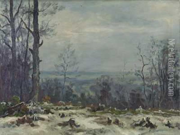 Winterliche Taunuslandschaft Oil Painting - Friedrich W. Mook