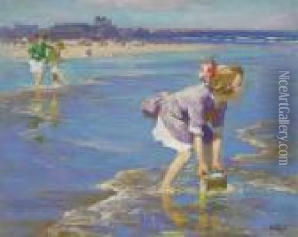 Wading Oil Painting - Edward Henry Potthast