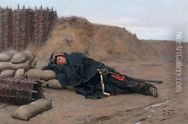 Soldat Oil Painting - Paul (Louis Narcisse) Grolleron