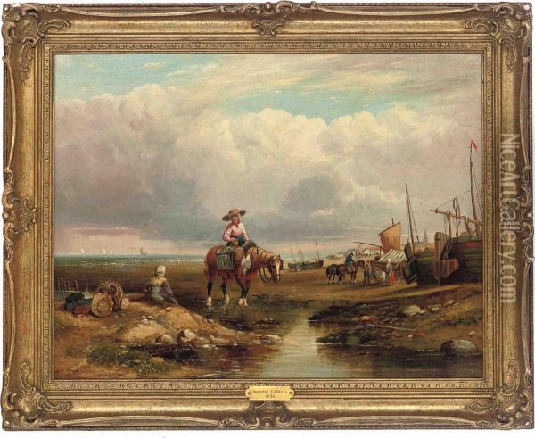 Idle Gossip On The Shore Oil Painting - Sir Augustus Wall Callcott