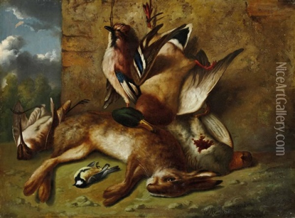 Tierstillleben Oil Painting - Michelangelo Meucci