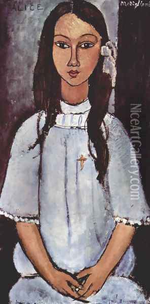 Alice Oil Painting - Amedeo Modigliani