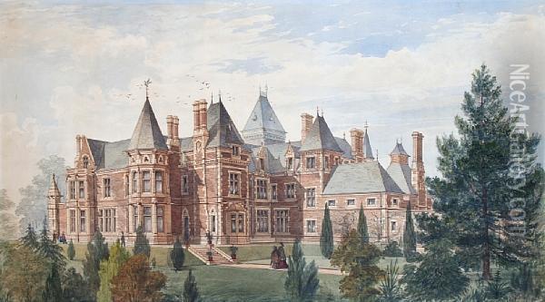 The Towers, Didsbury Oil Painting - Thomas Worthington Whittredge