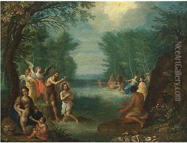 The Baptism Of Christ Oil Painting - Jacob Andries Beschey