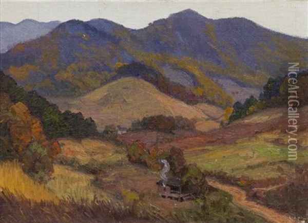 Home In The Valley Oil Painting - Rudolph F. Ingerle