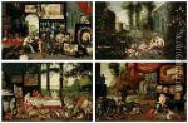 Allegories Of Sight, Touch, Taste And Smell Oil Painting - Jan Brueghel the Younger