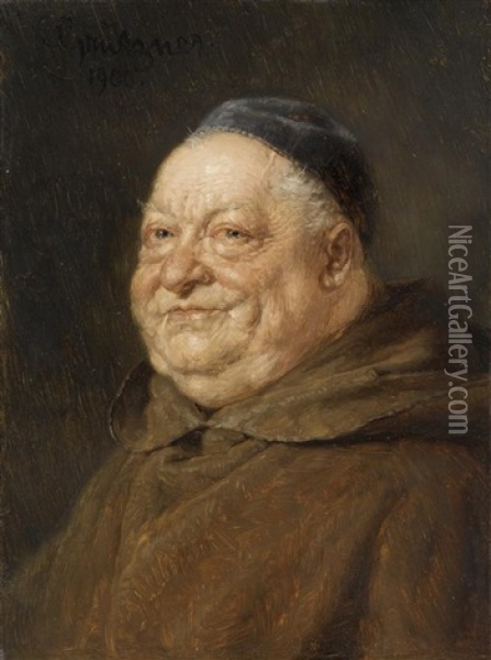 Portrat Eines Monches Oil Painting - Eduard von Gruetzner