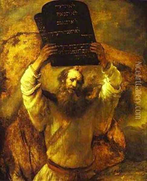 Moses Smashing The Tables Of The Law 1659 Oil Painting - Harmenszoon van Rijn Rembrandt