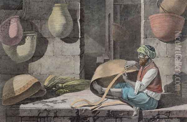 The Basket Maker, from Volume II Arts and Trades of Description of Egypt 1822 Oil Painting - Nicolas Jacques Conte