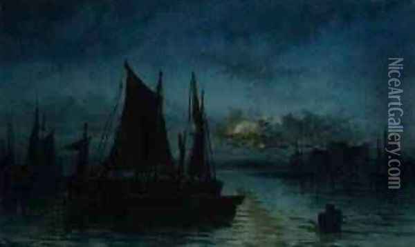 Off Southend on the Midway Oil Painting - Thomas Mortimer