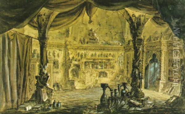 Interior Oil Painting - Ernst Josephson